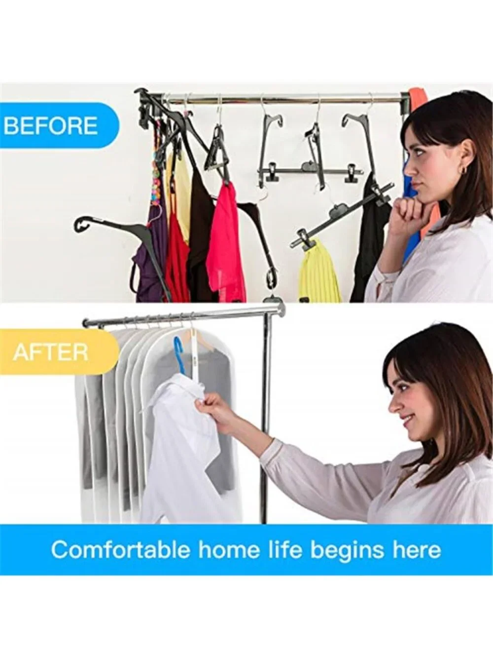 Garment Bags 12 Pack 60 Inch Clear Hanging Dress Suit Gown Storage Cover PEVA